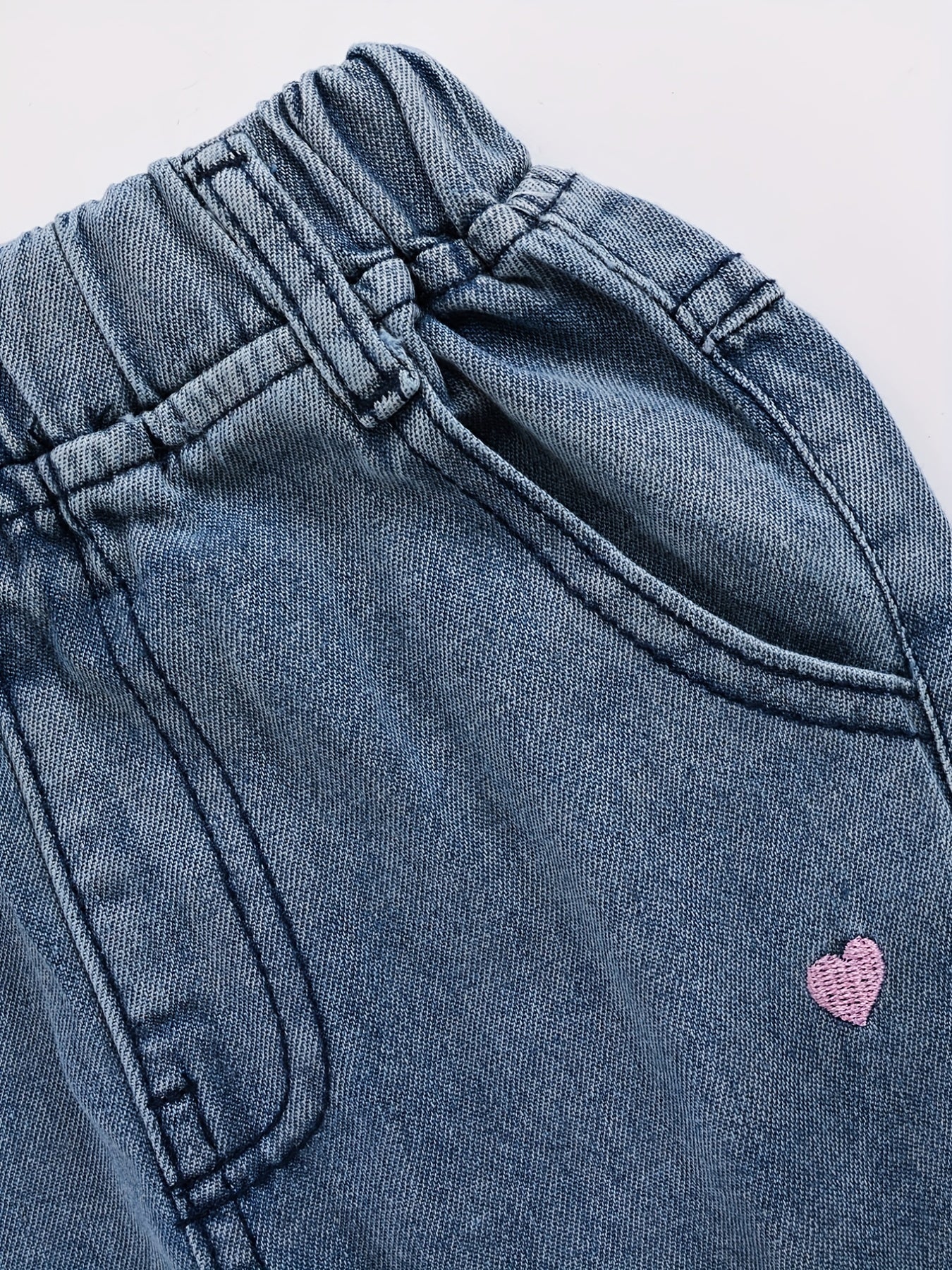 Schattige Hart Geborduurde Meisjes Denim Jeans