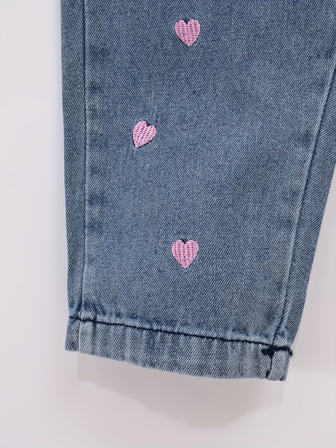 Schattige Hart Geborduurde Meisjes Denim Jeans