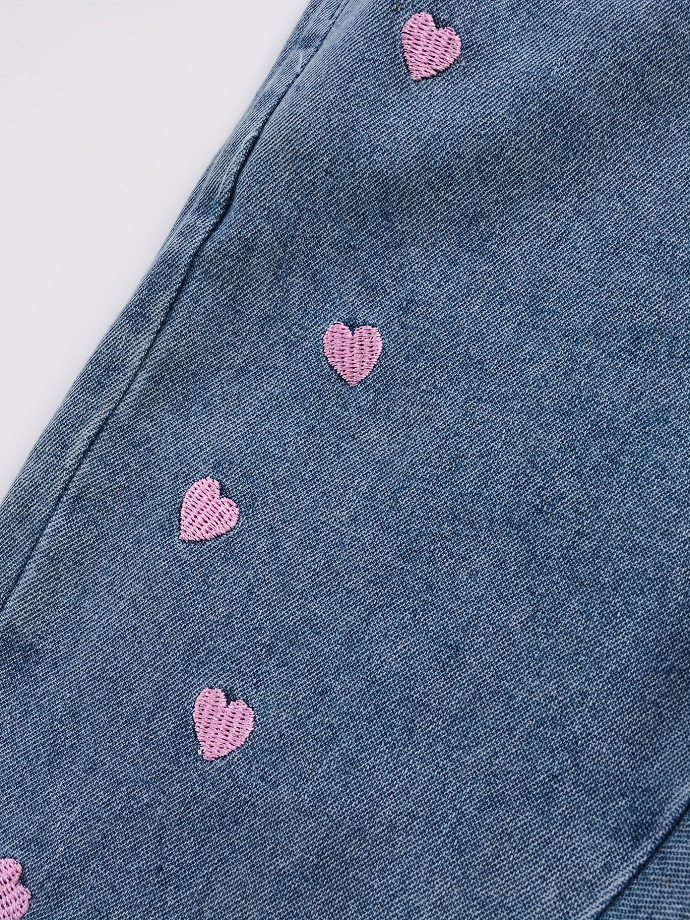 Schattige Hart Geborduurde Meisjes Denim Jeans