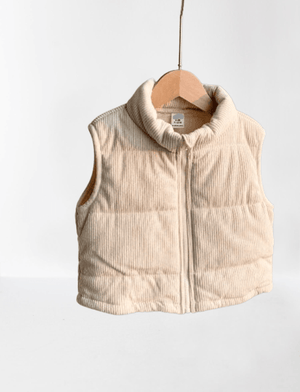 Bodywarmer van zachte Corduroy met Rits