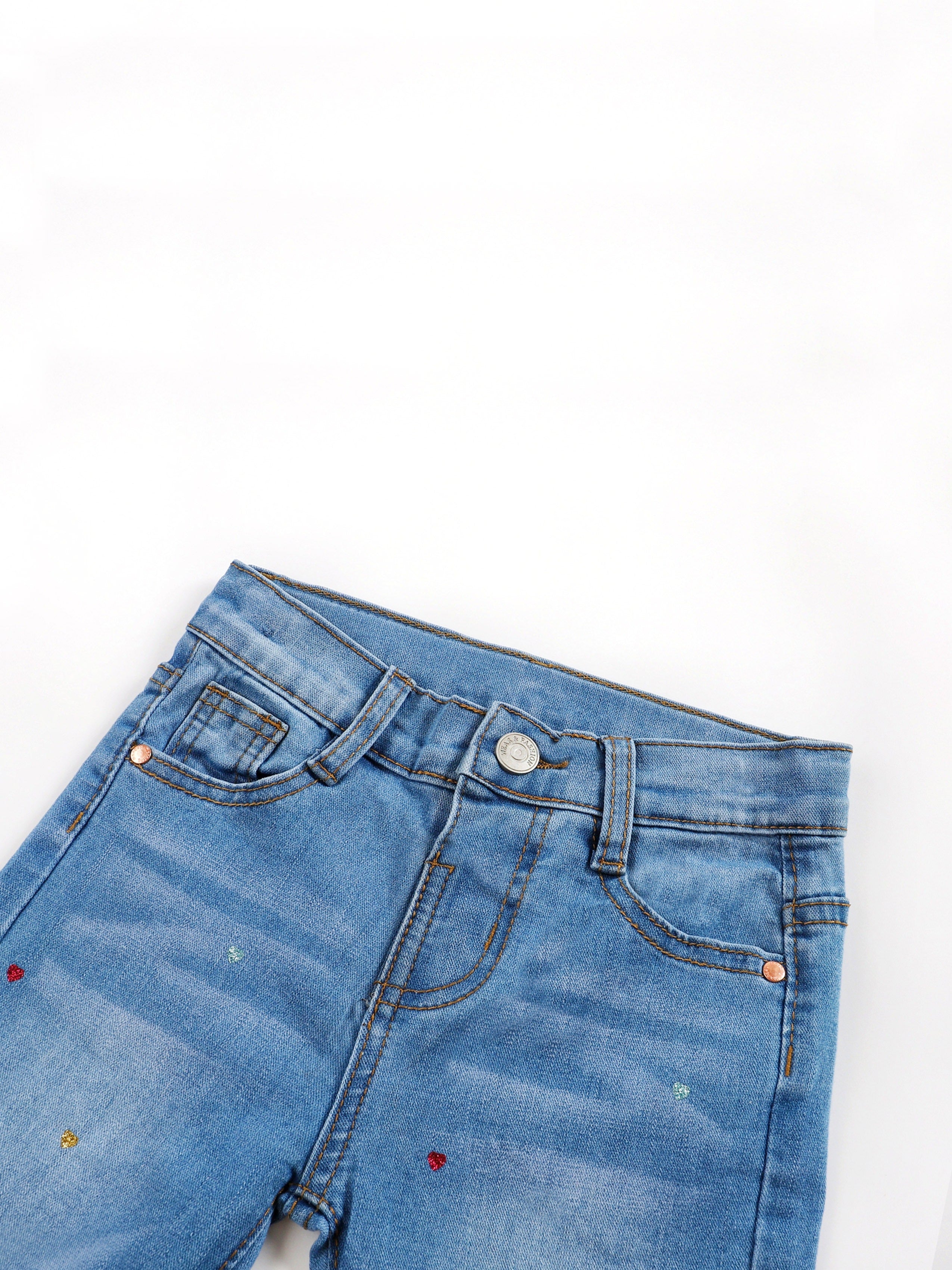 Kinderkleurige Hot Pressed Casual Jeans