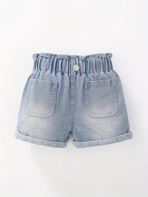 High-Waist Denim Shorts met Zakken